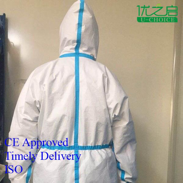 160cm Disposable Protective Coverall Particles / Liquids Protection CE Listed