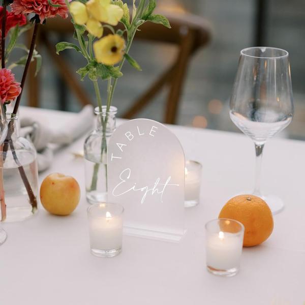 Acrylic transparent arch semicircle digital Place card DIY blank party decorations wedding table card Document camera card