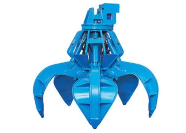 Excavator Rotating Orange Peel Grab Bucket With High Performance 5pcs Hydraulic Cylinder