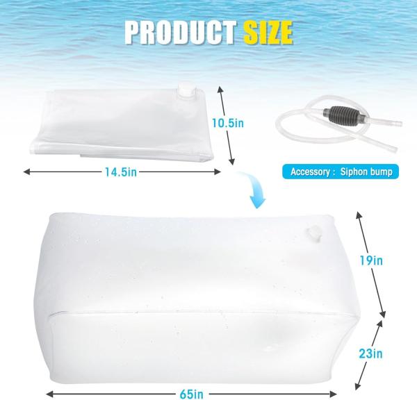 Water Storage Bladder, 100 Gallon Heavy Duty Food-Grade Plastic Bag, For Emergency Water Bank, Ideal For Bathtub Water Storage, Camping, Gardening And Agricultural Irrigation.