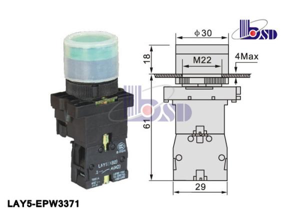 High Voltage Green Push Button Switch Waterproof LAY5（XB2）-EPW3371