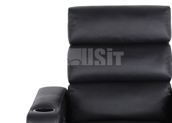 Durable Leather Electric Recliner Chairs High Resilient Foam Design Black Colour