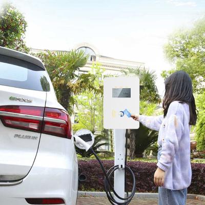 IP54 Waterproof 32A AC EV Charger with Full Color Touch Screen LED Display