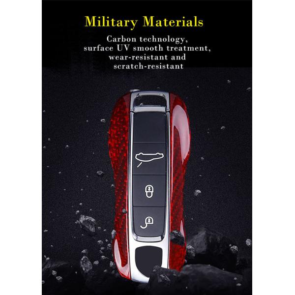 Wear Resistant Smooth Carbon Fiber Porsche Car Key Cover