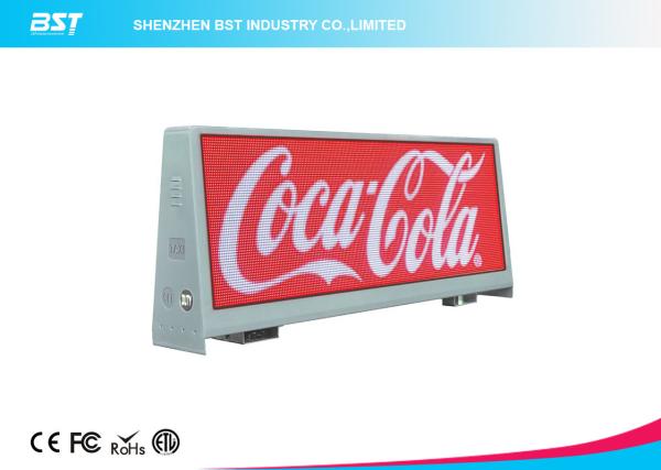 Waterproof IP65 Led Light Display Taxi Roof Advertising Signs With Aluminum Cabinet
