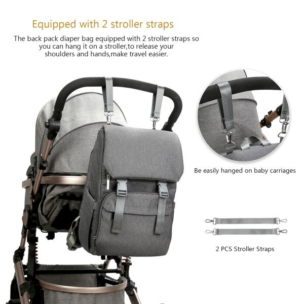 Waterproof Mommy Diaper Bag Large Capacity Backpack Organizer Multifunction Baby Bags With Stroller Strap For Mom&Dad