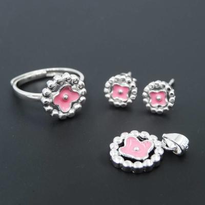 Prata 925 pura da joia cor-de-rosa redonda europeia do coração do estilo para meninas