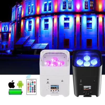 DMX 6pcs 18W RGBWA UV 6IN1 Battery Operated Uplighting Battery LED Par Can