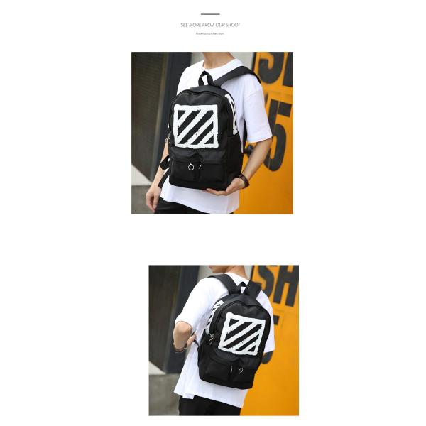 The Streets Of Personality Backpack Striped Printed Youth Backpack Student Bag Travel Pack