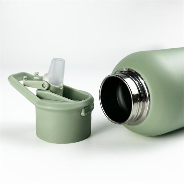 Vacuum Insulated Stainless Steel Flask with Handle Lid Army Green 580ml and 1000ml