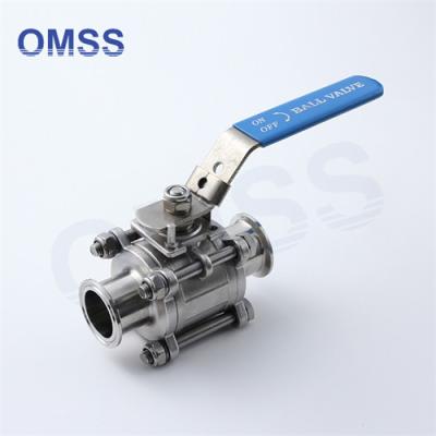 SS304 Ball Sanitary Valve Clamped Stainless Steel Ball Npt Valve For Beverage