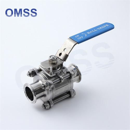 SS304 Ball Sanitary Valve Clamped Stainless Steel Ball Npt Valve For Beverage