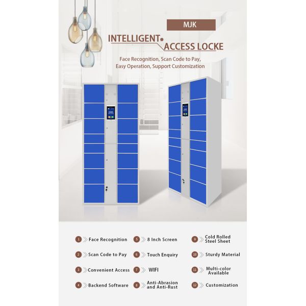Smart Storage Locker Touch Screen Electronic Luggage Locker Intelligent Parcel Delivery Kiosk Steel Cabinet OEM