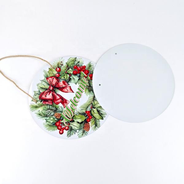 Christmas Home Decor Sublimation Metal Blanks Aluminum Circle Decorative Hanging Plaque