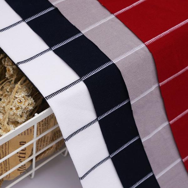 Текстура чистого легковеса ткани Джерси хлопка одиночного Breathable Striped мягкая