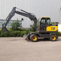 Grande grande pelle rétro remorquable à roues Digger For Engineering Used de l'excavatrice 55kw