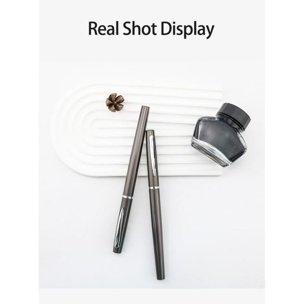 Pénomène de pinceau de calligraphie gris métallique stylo plume à pointe douce