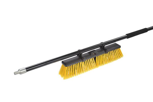Steel Long Handle 11cm Dust Push Broom Multi Surface Floor Scrubber