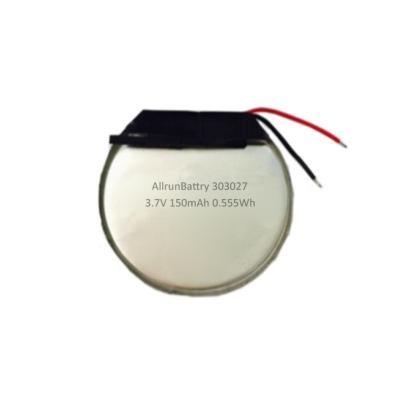 GPS Stable Round LiPo Battery 3.7 V 150mah Custom Lithium Polymer Batteries