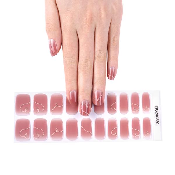 New design Semi-cured Gel Nail Sticker With Uv Lamp Gel Nail Wraps Gel Nail Stickers Semi Cured