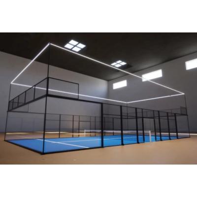 Panoramic Padel Fields Ground Tennis Court Standard Size 10*20m Customized Blue Tennis Court For Sports Facilities / Schools