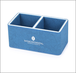 hotel leather sets blue / white pu compedium folder  for 5-star hotel guest supply