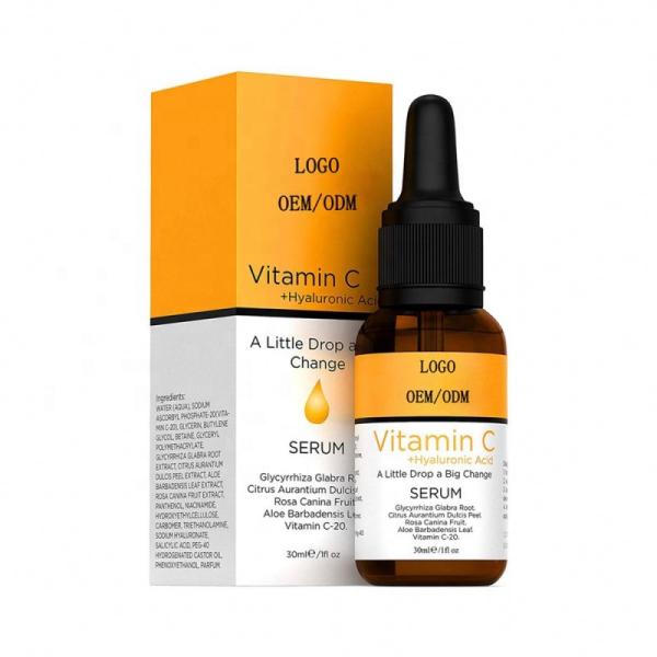 OEM Vitamin C Serum Hyaluronic Acid Liquid Formula Natural Skin Lightening Nourishing Brightening for Face Body