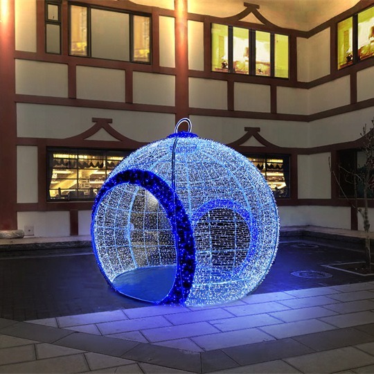 LED Sculpture Outdoor Giant Christmas Ball Colorful Light Display for Festival Holiday and Special Occasion Celebrations