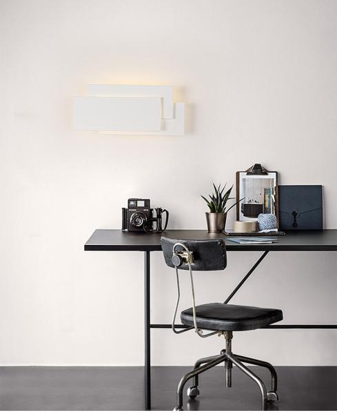Modern Creative square wall lamp living room staircase bedroom bedside Black/white wall light(WH-OR-259)