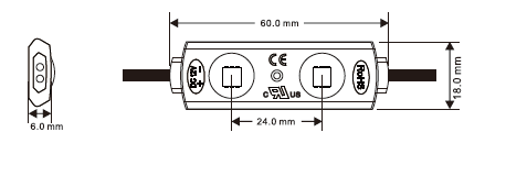 Low Lumen SMD 2 LEDs Injection 12V LED Display Modules >70 Color Rendering Index