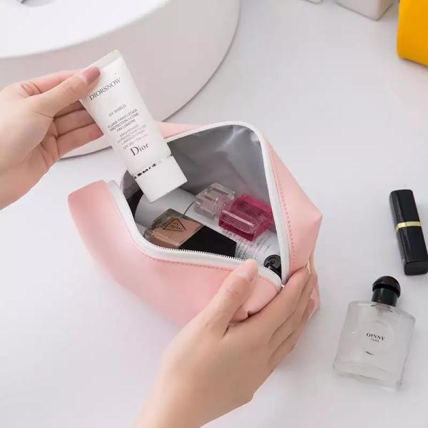 Customized Sustainable Packaging Cross-Border Portable PU Women'S Makeup Bag Cute Waterproof Storage Bag