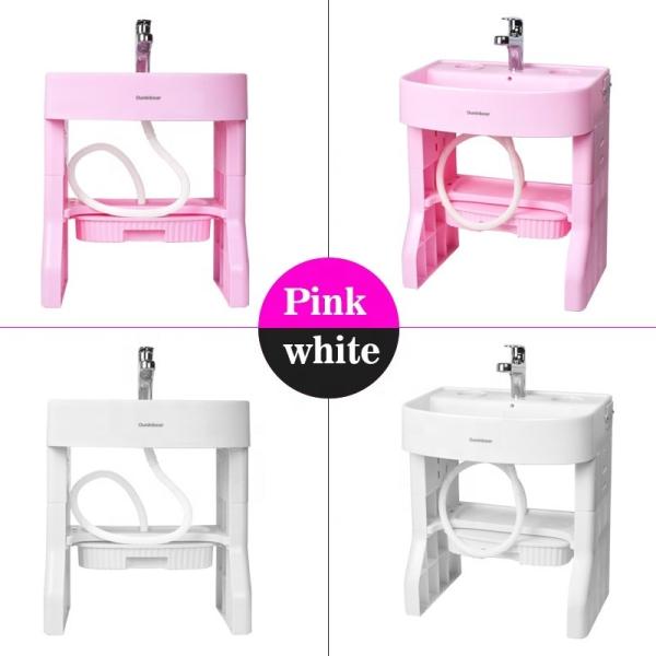 White/Pink Large Square Type Baby Hand Wash Basin for Baby Necessities
