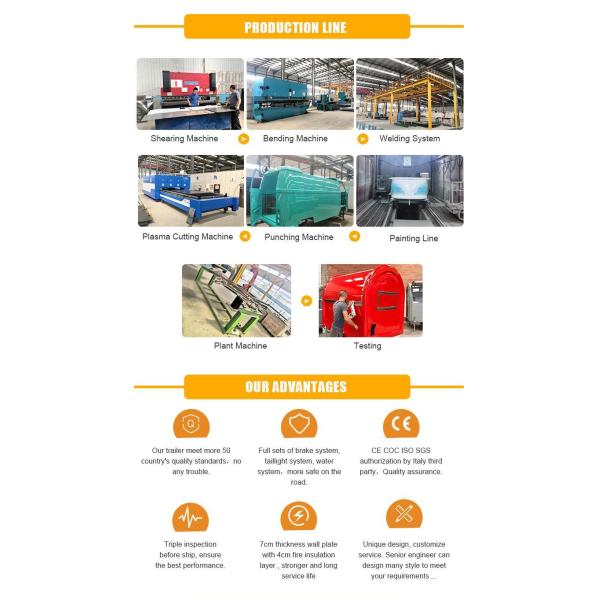 Garment Shops Used Square Food Trailer Kiosk Truck with Top Sale Ice Cream Machine