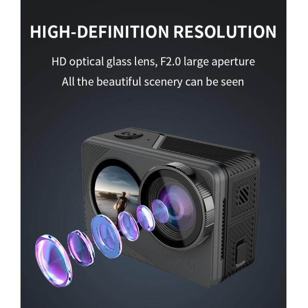 Real 4K 60fps 4K Ultra HD Action Camera Dual Screen 30M Waterproof Sport Camera FM07