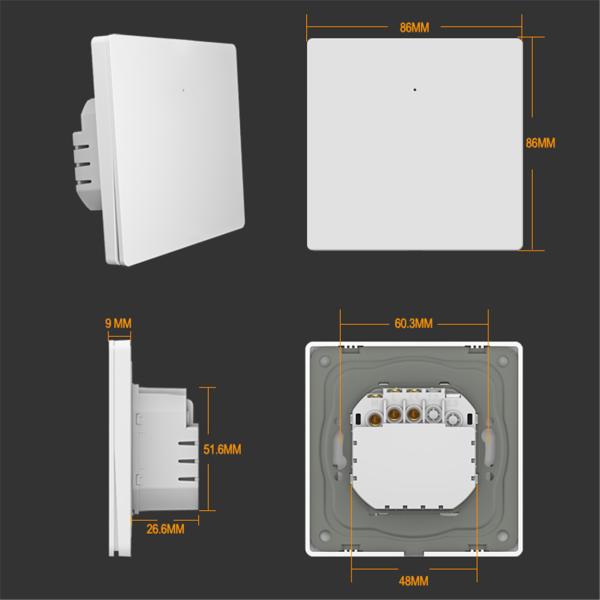 No Neutral 16A Zigbee EU 1 Gang Mouse-click Button Switch
