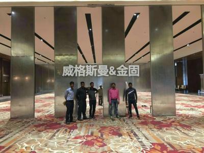MDF Board Sliding Partition Wall Customized For Banquet Halls