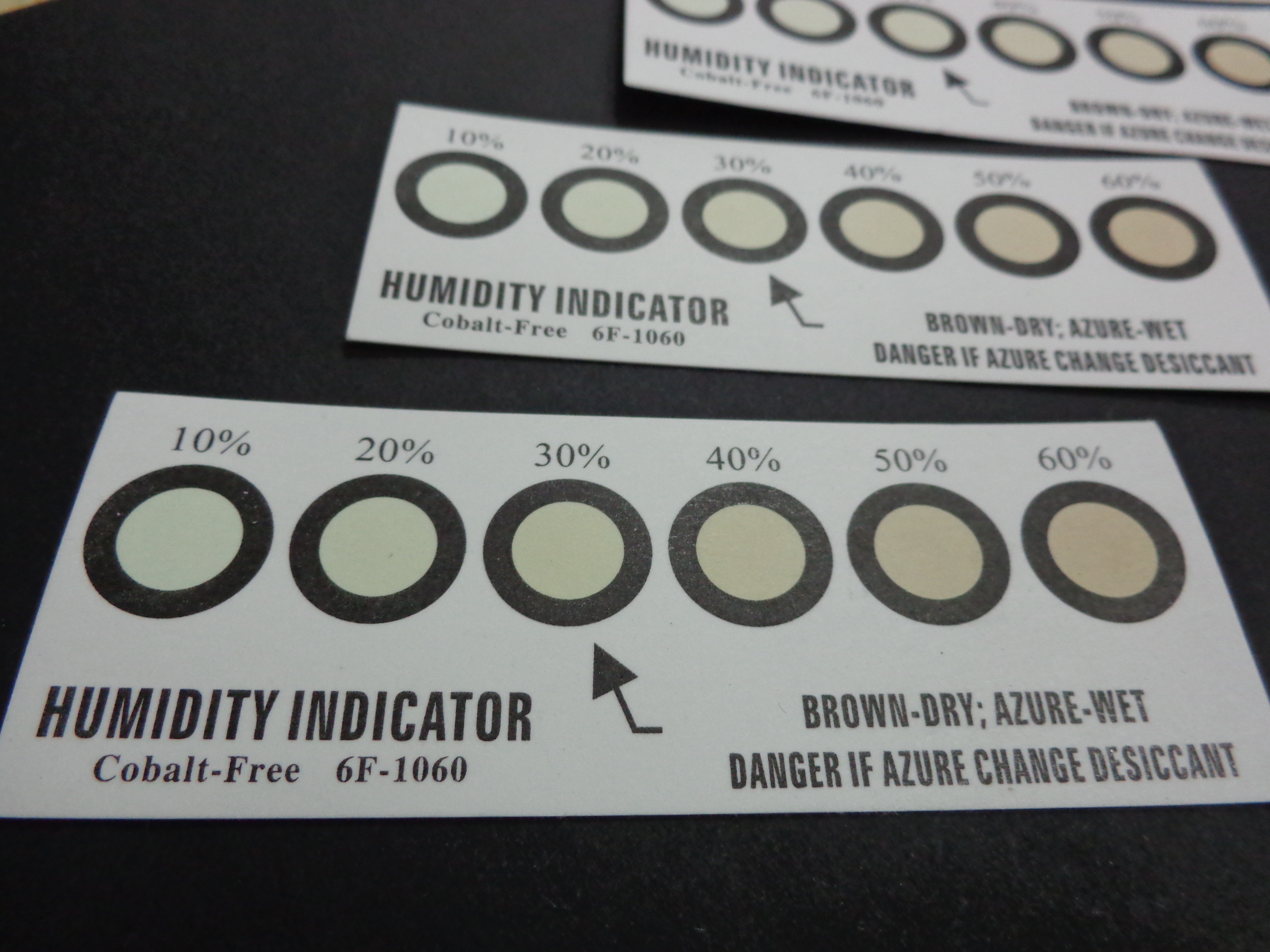 Cobalt Free Humidity Indicator Strips Six Dots For Calligraphy From Brown To Azure