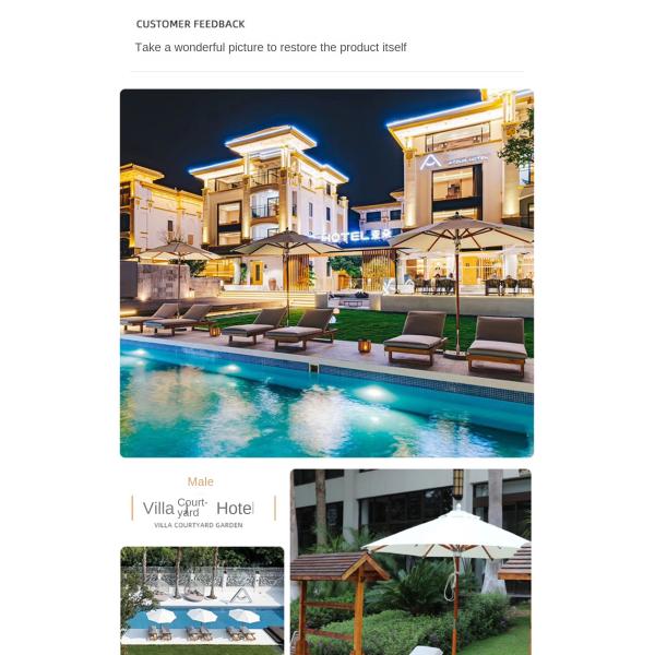 Customized Luxury Pool Teak Wood Lounge Chair Lesiure Bed