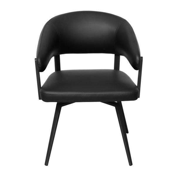 Черная кожа современный вращающийся стул легко чистить с железной основой Dc-7531