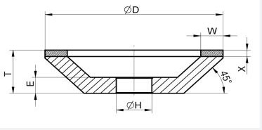 12A2/45° Диамантное колесо с смолой для шлифовки карбидных инструментов