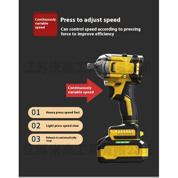 High Torque Electric Wrench for Auto Repair 20V Brushless Motor Rechargeable LI-Ion Impact Wrench DIY Private Model Car Lifts