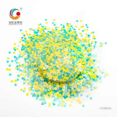 Cosmetic Loose Fine PET Confetti Chunky Glitter Color Mixed Pigment Heart Shaped