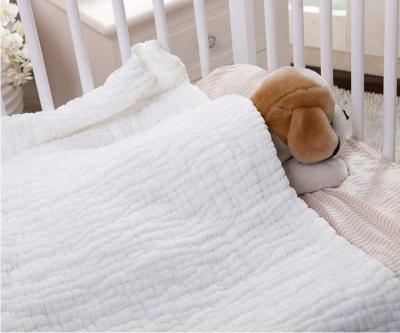 32S Wrinkle White Baby Gauze Fabric No Fluorescent Agent Fiber Crepe