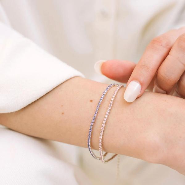 Белозолотой покрытый майский день рождения изумрудный кубический циркон регулируемый теннисный браслет