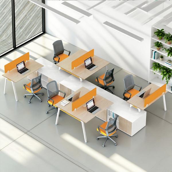 Postes de travail en bois Bureau d'ordinateur 4 places Bureau du personnel Cubicules de bureau Postes de travail zonés