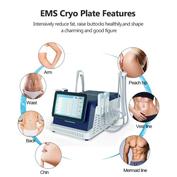 Portable 2 in 1 Fat Freezing EMS Cool Device with 4 Handles for Cellulite Reduction and Minus 10 Degree for Beauty Salon Use