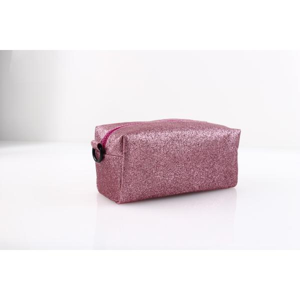 PU Leather Large Makeup Bag , Pink Cute Blank Cosmetic Bag For Ladies