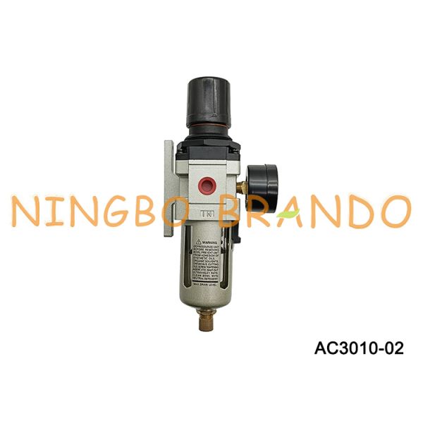 AC3010-02 1/4'' Filter Regulator Lubricator FRL Pneumatic Air Source Treatment