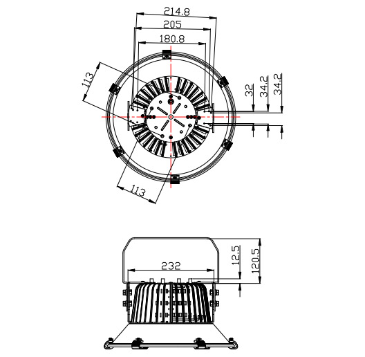 Взрывозащищенный алюминий привел приспособление освещения залива склада снабжения жилищем высокое