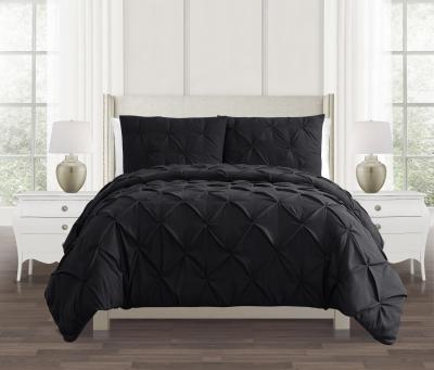 Gray Pleated Microfiber Duvet Set Microfibre Filled Duvet With Corner Ties Machine Washable